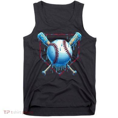 Baseball Drip For Home Plate Ice Cream Drip Funny Tank Top