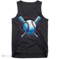 Baseball Drip For Home Plate Ice Cream Drip Funny Tank Top thumb 0
