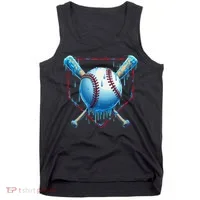 Baseball Drip For Home Plate Ice Cream Drip Funny Tank Top thumb 0