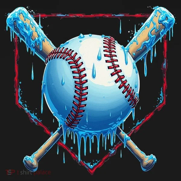 Baseball Drip For Home Plate Ice Cream Drip Funny Tank Top