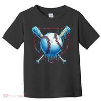 Baseball Drip For Home Plate Ice Cream Drip Funny Toddler T-Shirt thumb 0