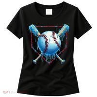 Baseball Drip For Home Plate Ice Cream Drip Funny Women's T-Shirt thumb 0