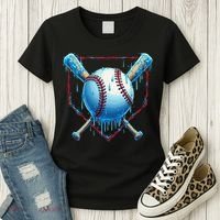 Baseball Drip For Home Plate Ice Cream Drip Funny Women's T-Shirt thumb 3