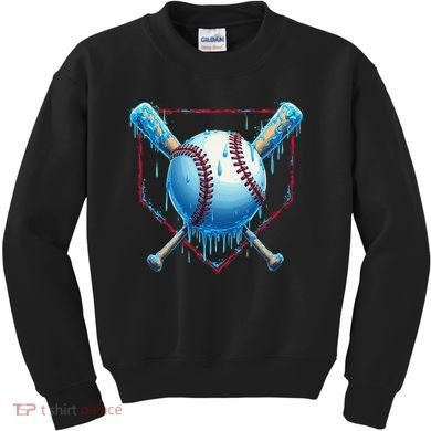 Baseball Drip For Home Plate Ice Cream Drip Funny Kids Sweatshirt