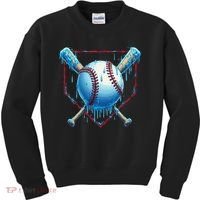 Baseball Drip For Home Plate Ice Cream Drip Funny Kids Sweatshirt thumb 0