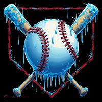 Baseball Drip For Home Plate Ice Cream Drip Funny Kids Long Sleeve Shirt thumb 2