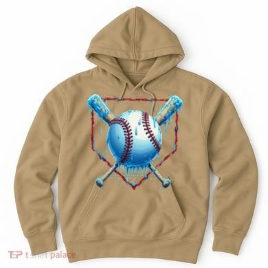 Baseball Drip For Home Plate Ice Cream Drip Funny Hoodie