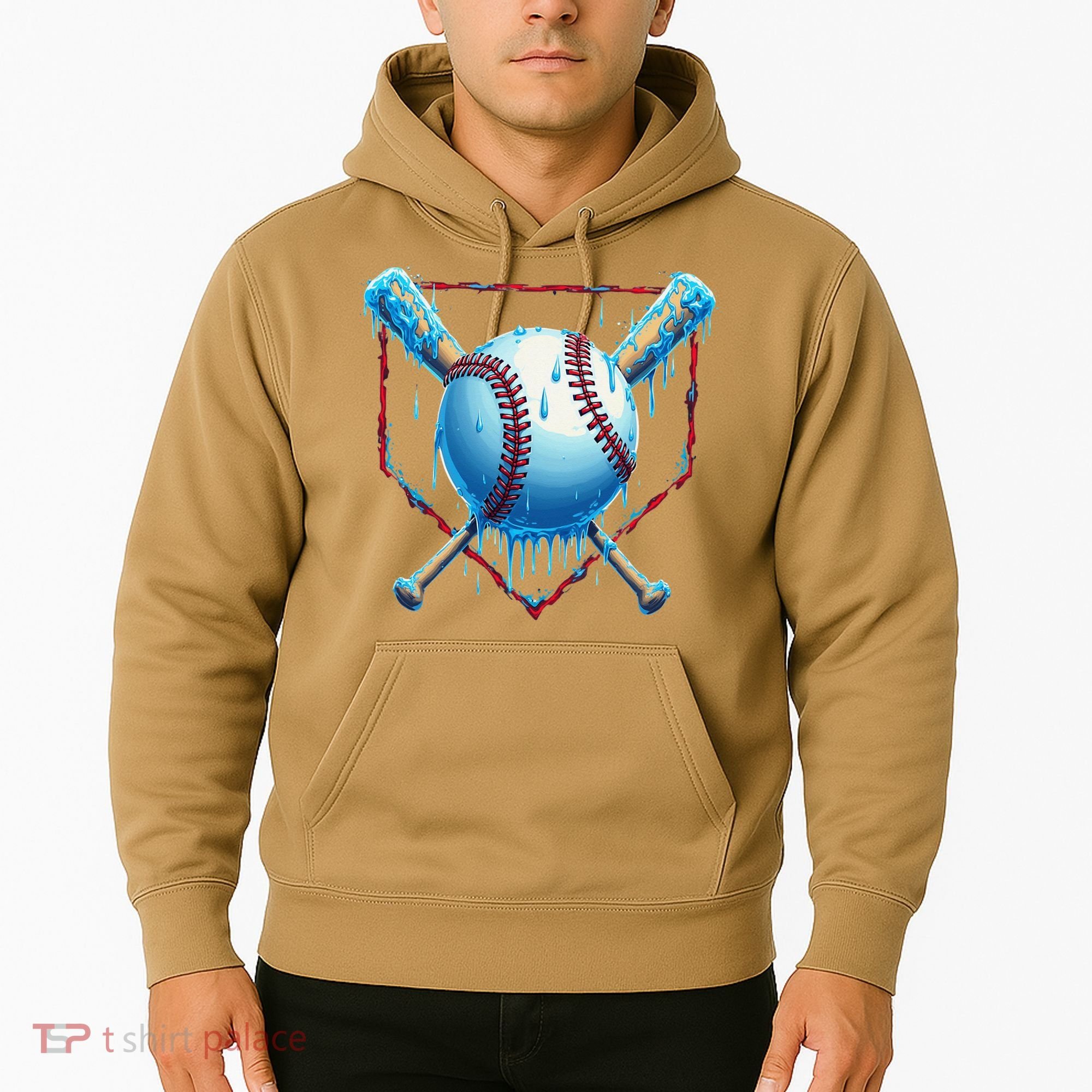 Baseball Drip For Home Plate Ice Cream Drip Funny Hoodie