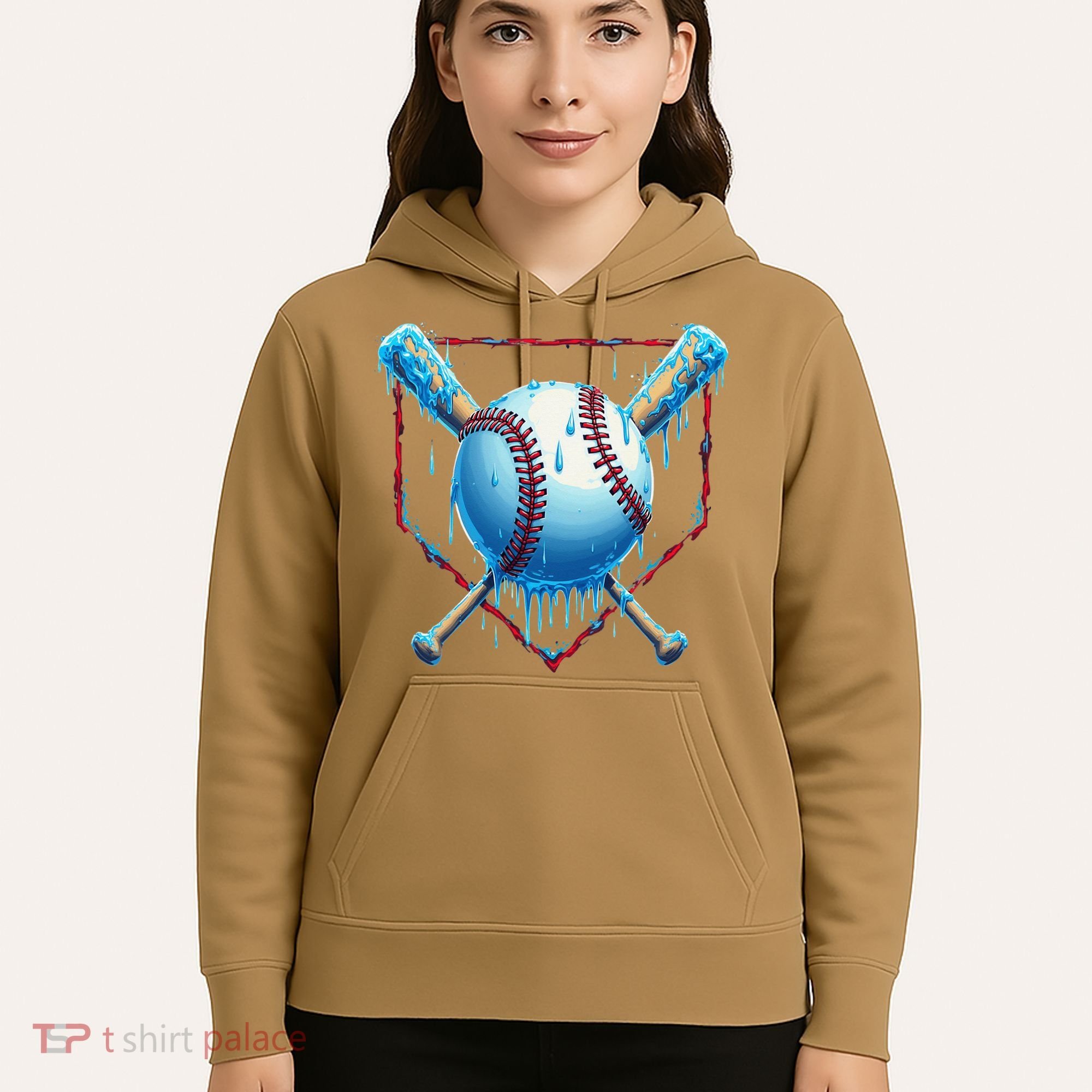 Baseball Drip For Home Plate Ice Cream Drip Funny Hoodie