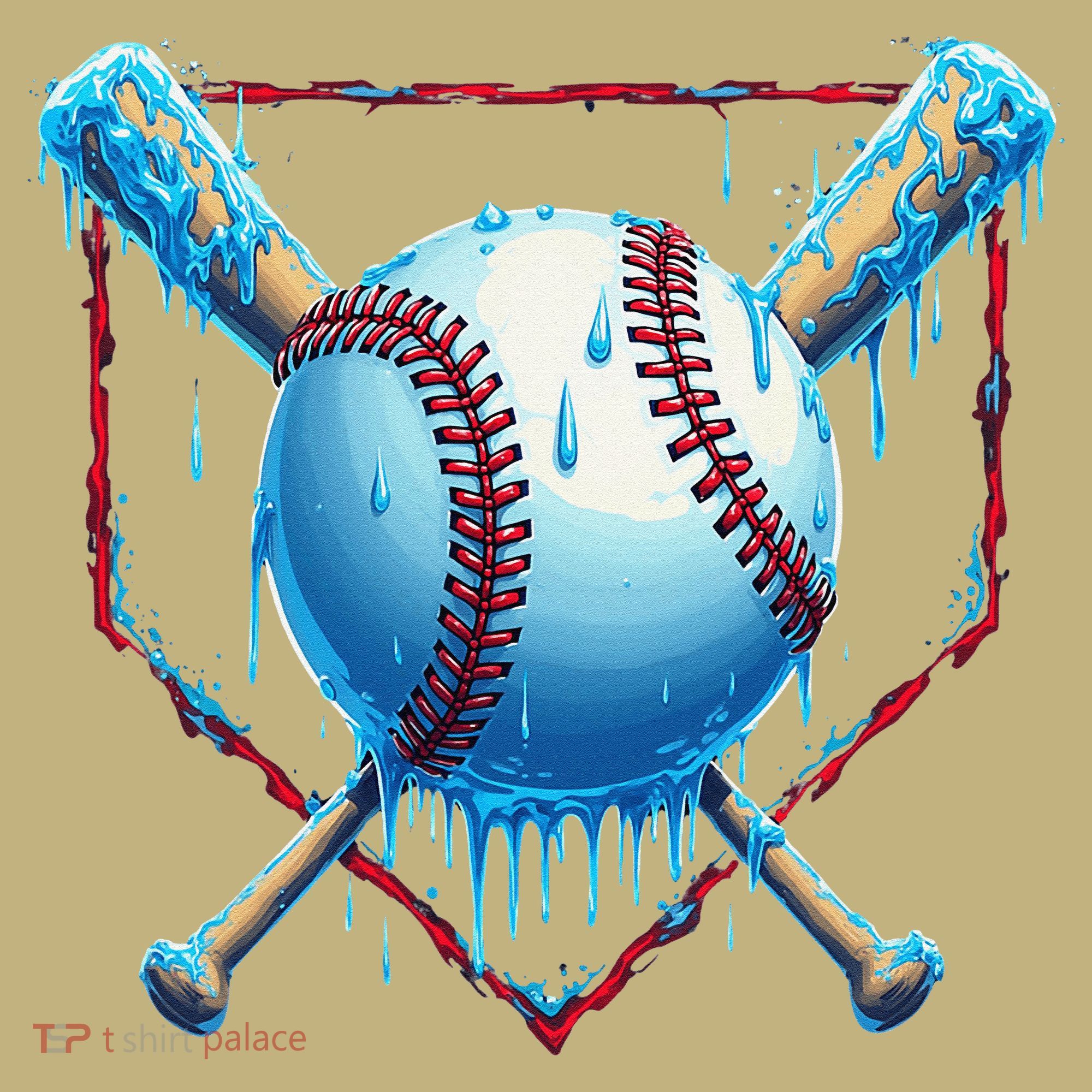 Baseball Drip For Home Plate Ice Cream Drip Funny Long Sleeve Shirt