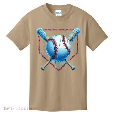 Baseball Drip For Home Plate Ice Cream Drip Funny Kids T-Shirt