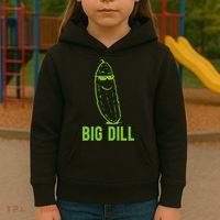 Big Dill Funny Pickle Kids Hoodie thumb 3