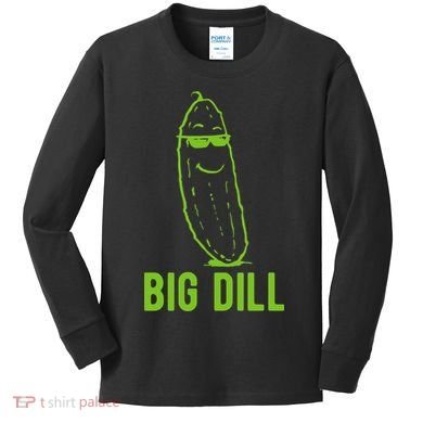 Big Dill Funny Pickle Kids Long Sleeve Shirt