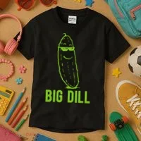 Big Dill Funny Pickle Kids T-Shirt thumb 3