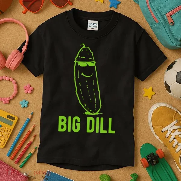 Big Dill Funny Pickle Kids T-Shirt