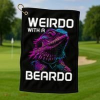 Bearded Dragon Funny Reptile Lover Golf Towel thumb 1