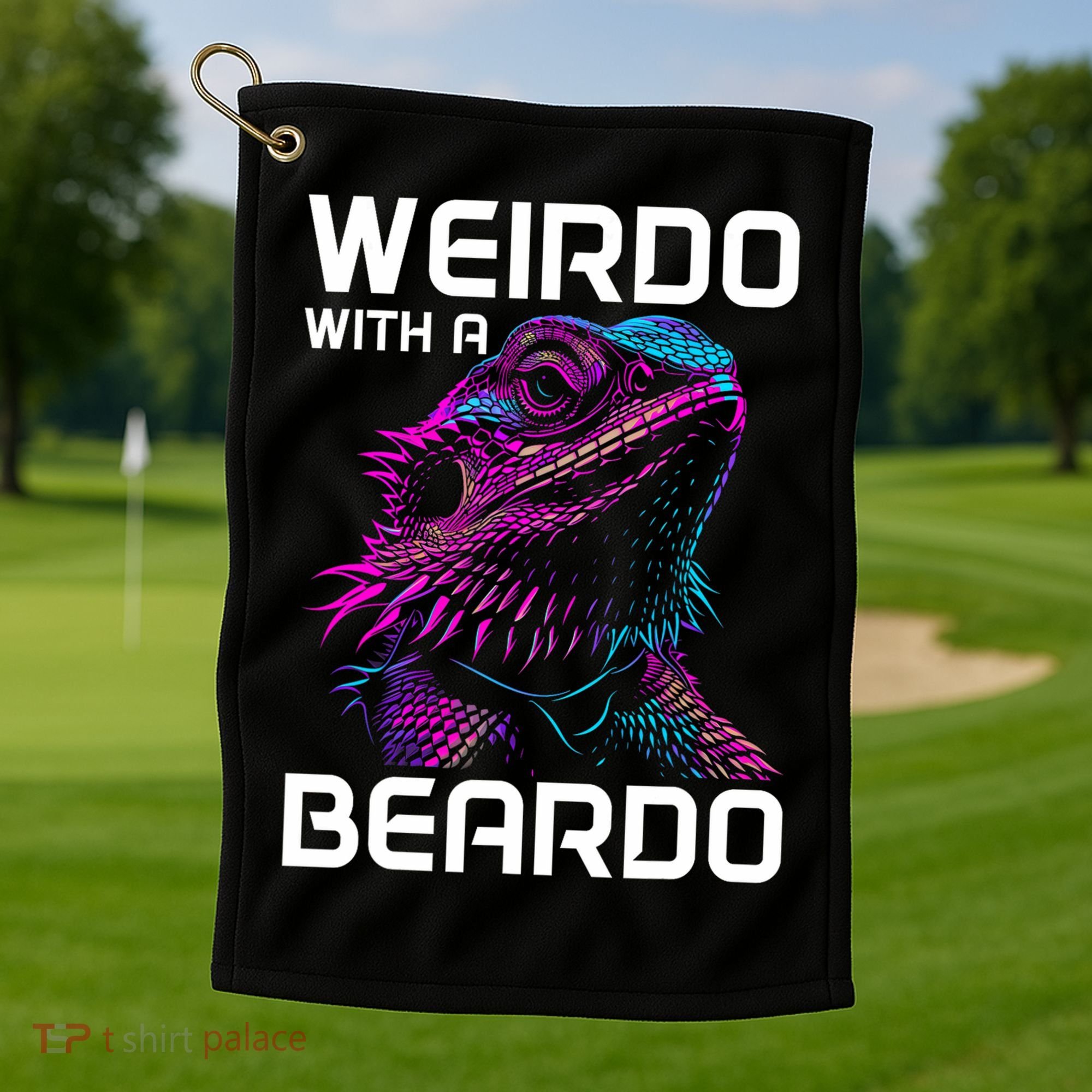 Bearded Dragon Funny Reptile Lover Golf Towel
