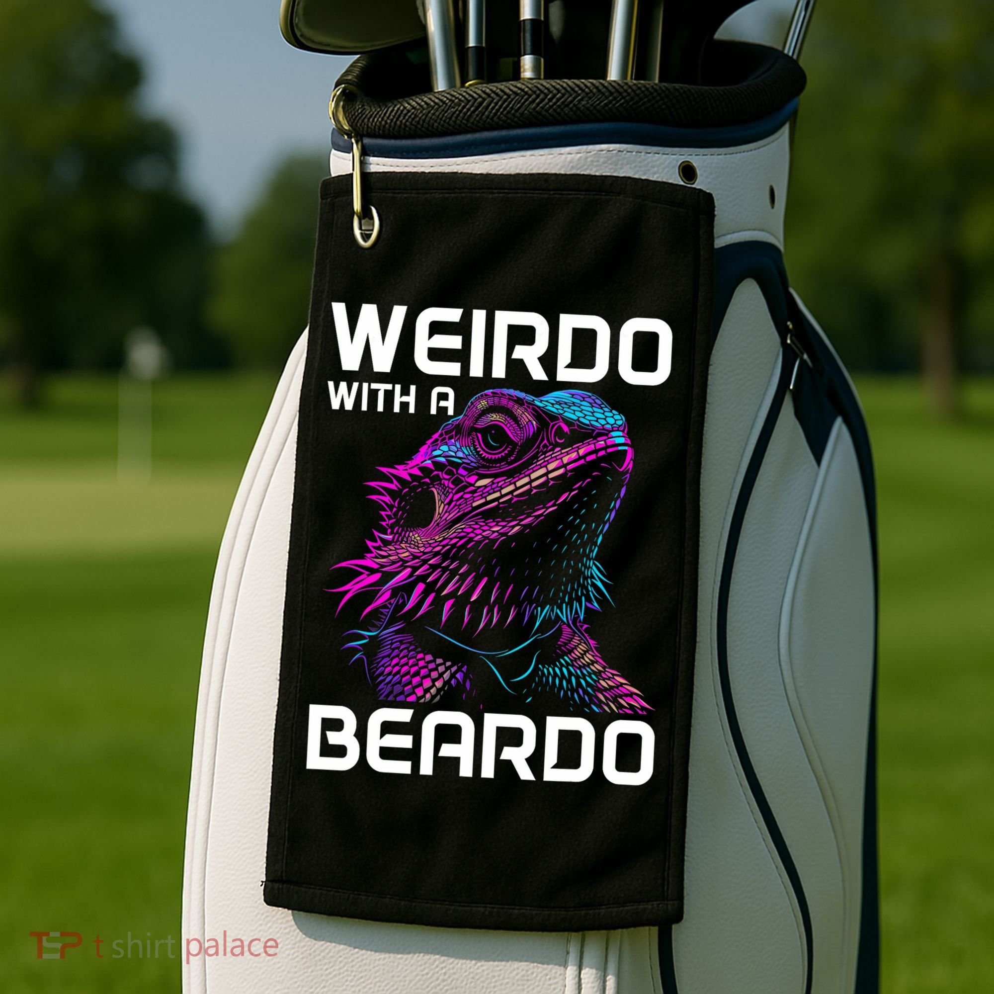Bearded Dragon Funny Reptile Lover Golf Towel
