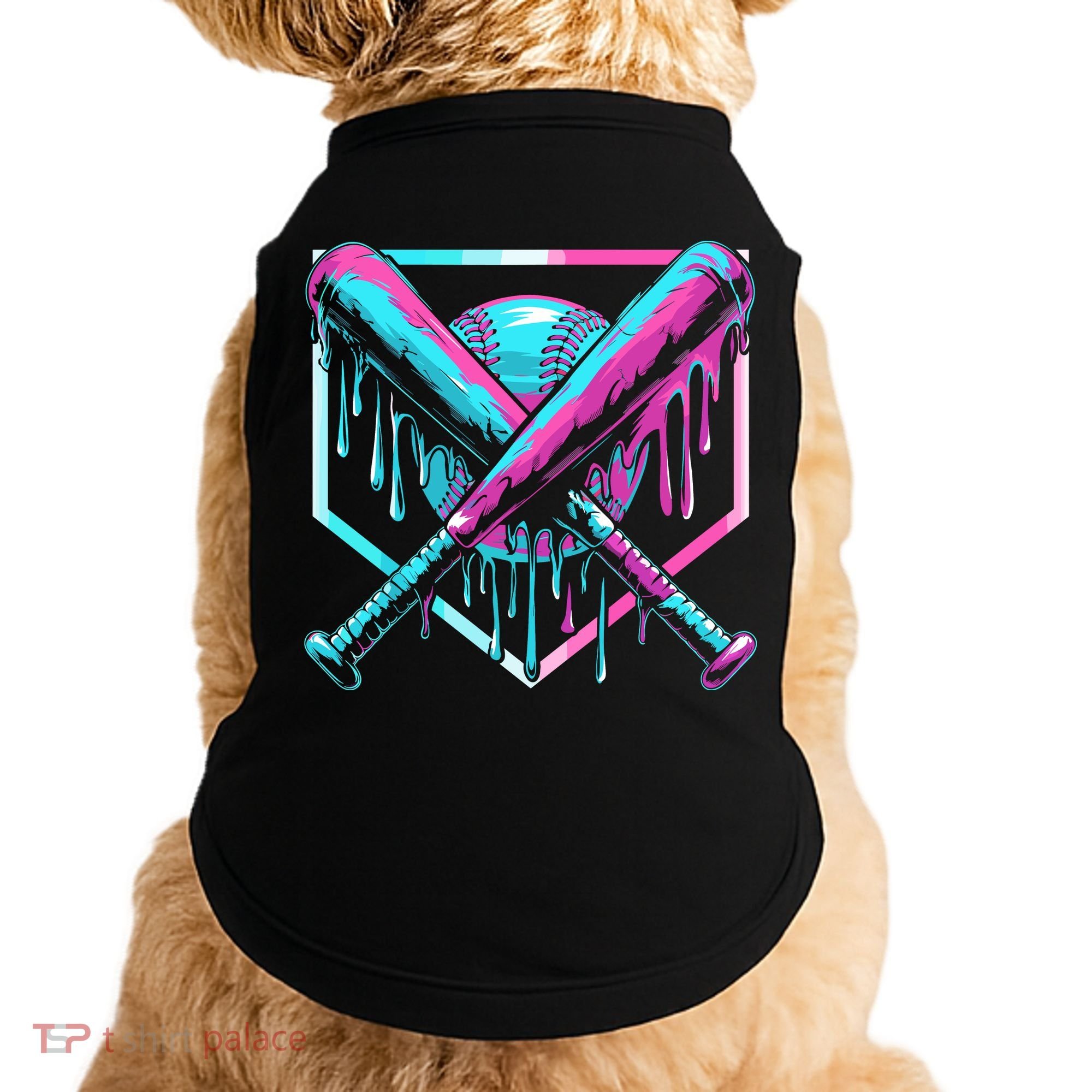 Baseball Drip For Ice Cream Drip Doggie Tank