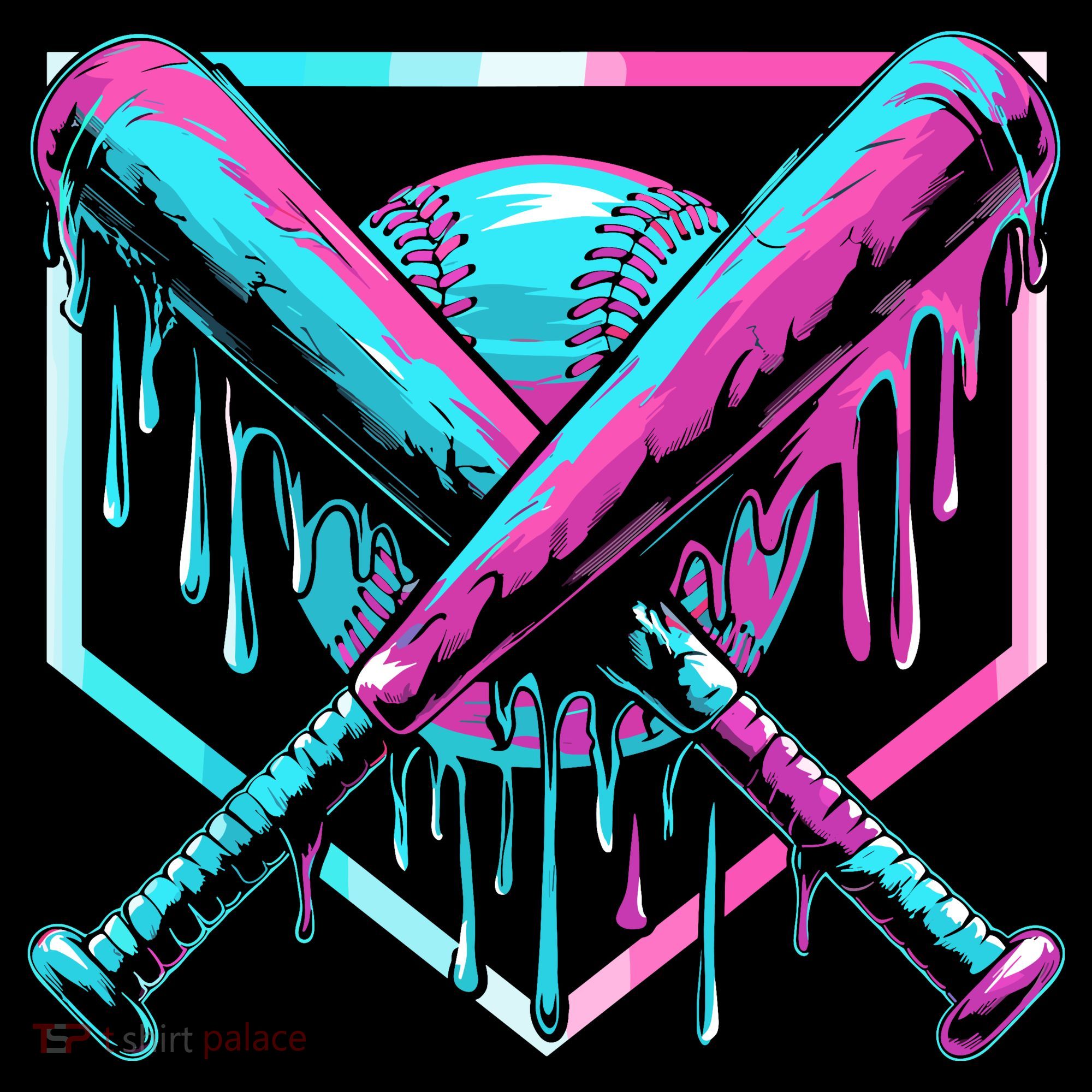 Baseball Drip For Ice Cream Drip Long Sleeve Shirt