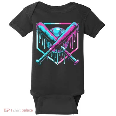 Baseball Drip For Ice Cream Drip Baby Bodysuit