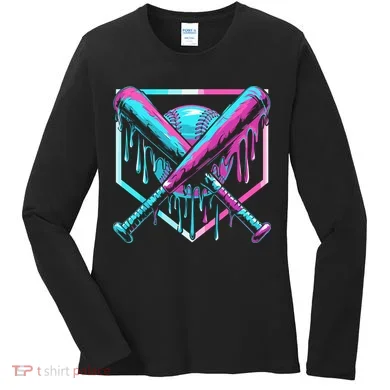 Baseball Drip For Ice Cream Drip Women's Long Sleeve Shirt