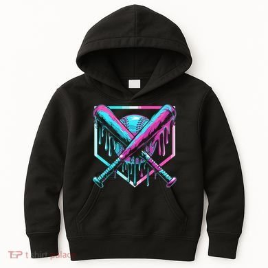 Baseball Drip For Ice Cream Drip Kids Hoodie