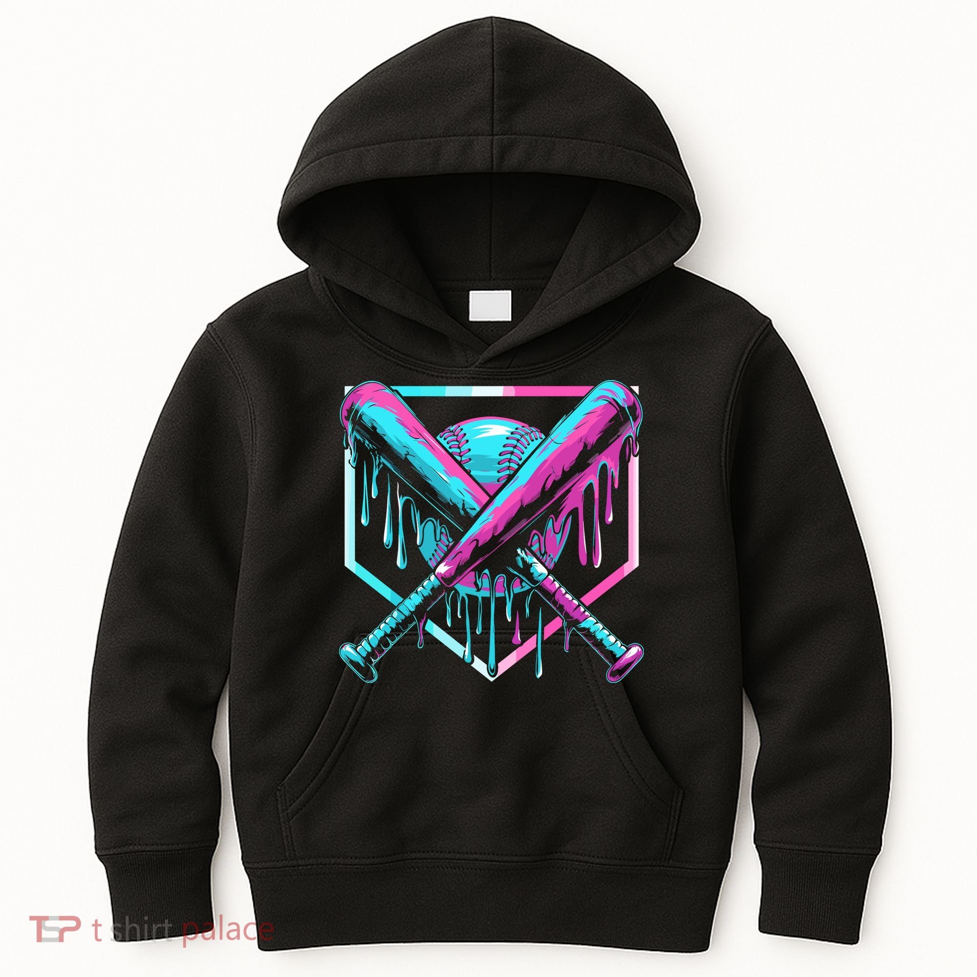 Baseball Drip For Ice Cream Drip Kids Hoodie