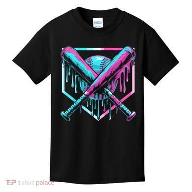 Baseball Drip For Ice Cream Drip Kids T-Shirt