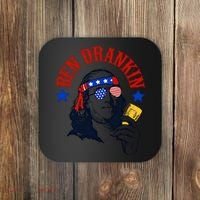 Ben Drankin Funny Fourth Of July 4th Of July Ben Drinking Patry Coaster thumb 0