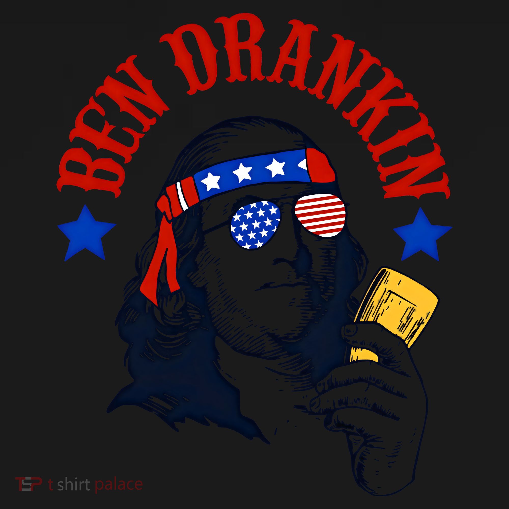 Ben Drankin Funny Fourth Of July 4th Of July Ben Drinking Patry Coaster
