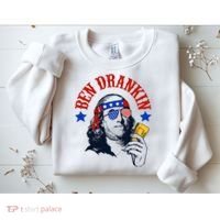 Ben Drankin Funny Fourth Of July 4th Of July Ben Drinking Patry Sweatshirt thumb 2