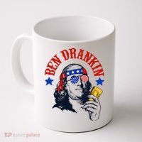 Ben Drankin Funny Fourth Of July 4th Of July Ben Drinking Patry Coffee Mug thumb 0