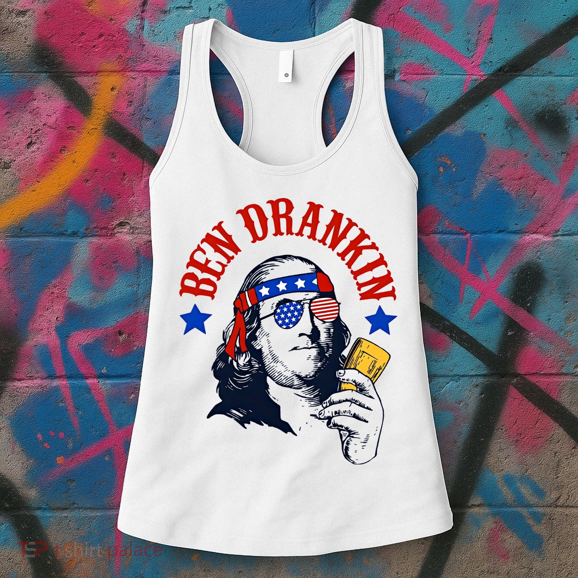 Ben Drankin Funny Fourth Of July 4th Of July Ben Drinking Patry Women's Tank Top