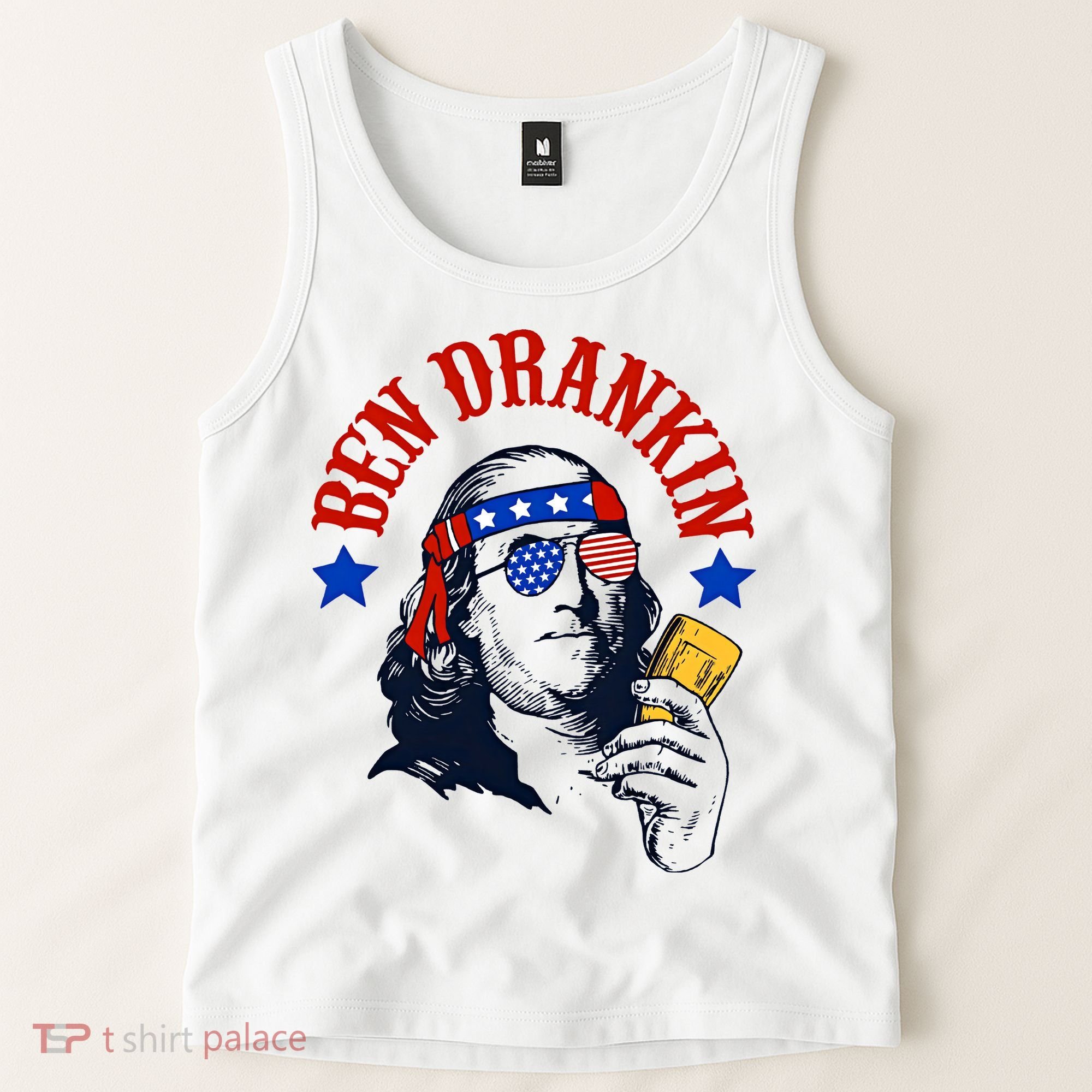 Ben Drankin Funny Fourth Of July 4th Of July Ben Drinking Patry Tank Top