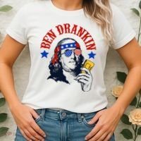 Ben Drankin Funny Fourth Of July 4th Of July Ben Drinking Patry Women's T-Shirt thumb 2