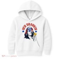 Ben Drankin Funny Fourth Of July 4th Of July Ben Drinking Patry Kids Hoodie thumb 0