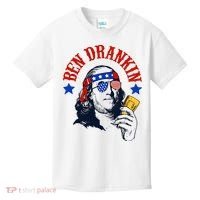 Ben Drankin Funny Fourth Of July 4th Of July Ben Drinking Patry Kids T-Shirt thumb 0