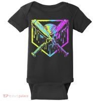 Baseball Drip For Ice Cream Drip Baseball Baby Bodysuit thumb 0
