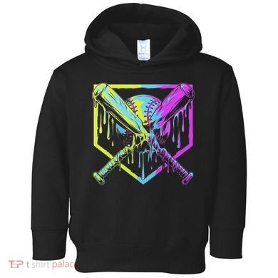 Baseball Drip For Ice Cream Drip Baseball Toddler Hoodie
