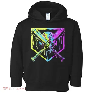 Baseball Drip For Ice Cream Drip Baseball Toddler Hoodie