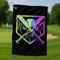 Baseball Drip For Ice Cream Drip Baseball Golf Towel thumb 1