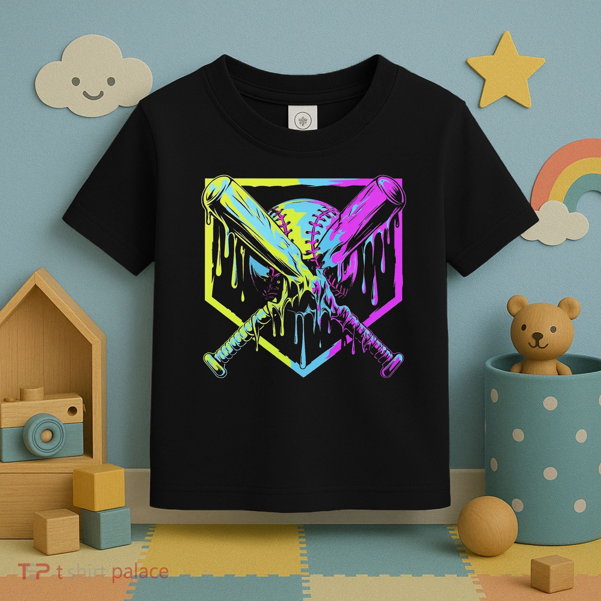 Baseball Drip For Ice Cream Drip Baseball Toddler T-Shirt