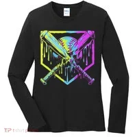 Baseball Drip For Ice Cream Drip Baseball Women's Long Sleeve Shirt thumb 0