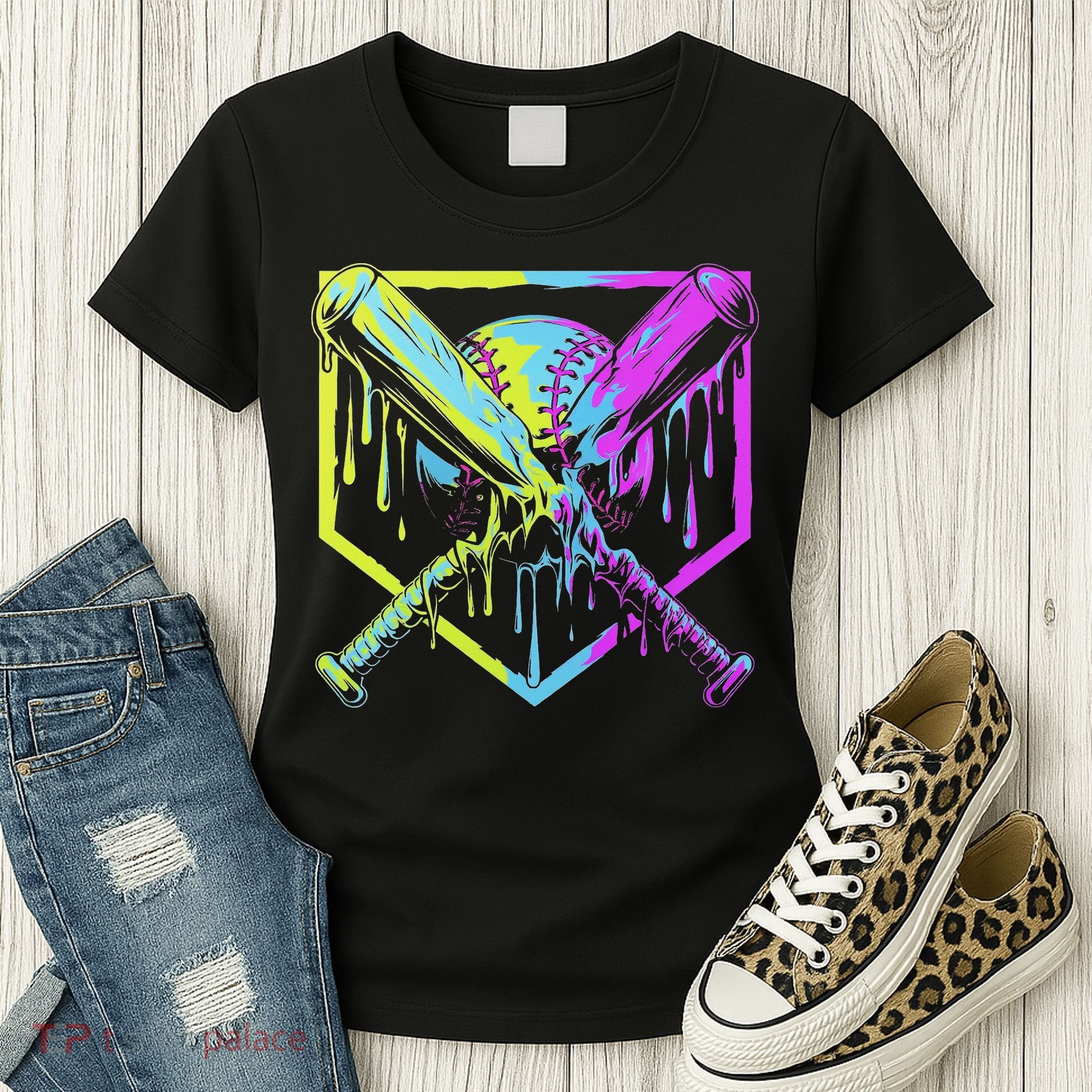 Baseball Drip For Ice Cream Drip Baseball Women's T-Shirt