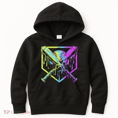Baseball Drip For Ice Cream Drip Baseball Kids Hoodie