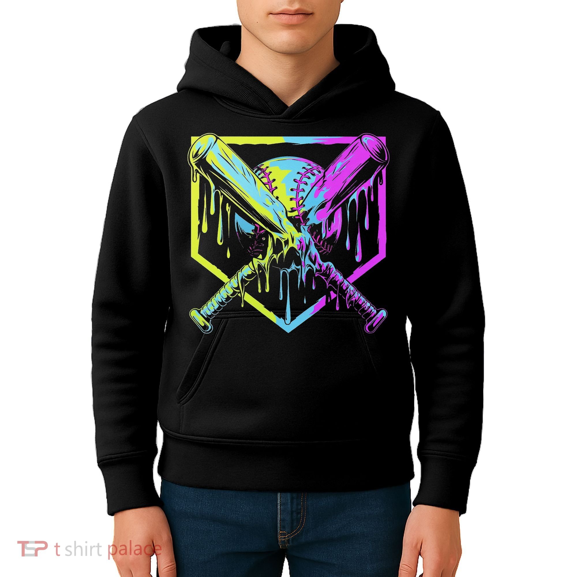 Baseball Drip For Ice Cream Drip Baseball Kids Hoodie