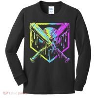 Baseball Drip For Ice Cream Drip Baseball Kids Long Sleeve Shirt thumb 0