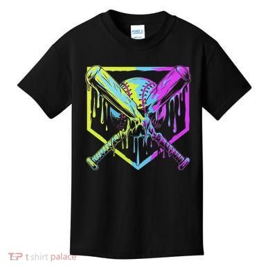 Baseball Drip For Ice Cream Drip Baseball Kids T-Shirt