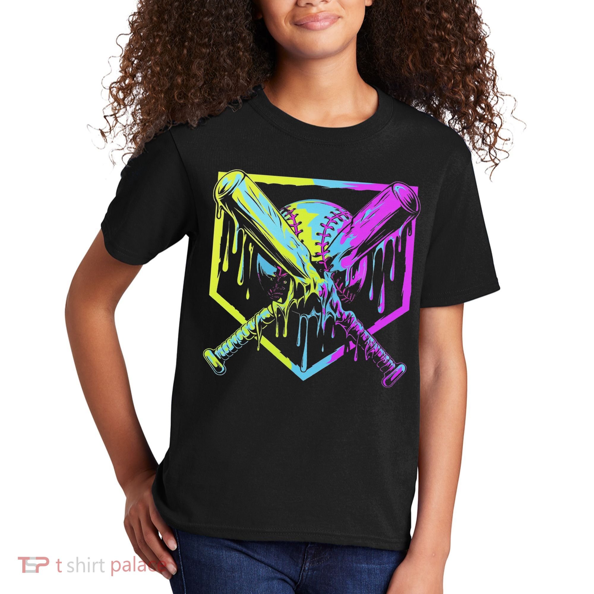 Baseball Drip For Ice Cream Drip Baseball Kids T-Shirt